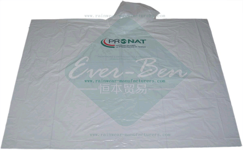 White plastic rain ponchos wholesale
